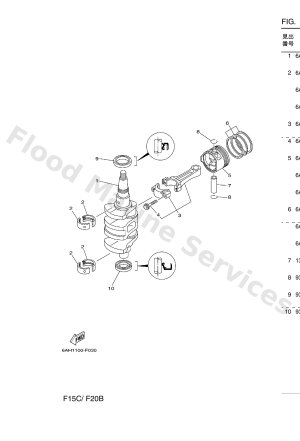 Diagram for クランクシヤフト & ピストン