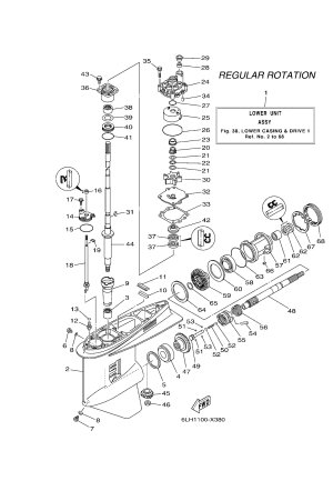 Diagram for LOWER CASING & DRIVE 1