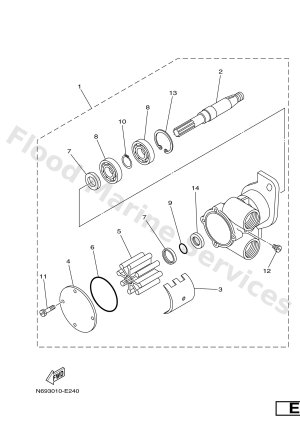 Diagram for SEA WATER PUMP SUB ASSY