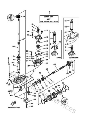 Diagram for Lower Casing & Drive 1