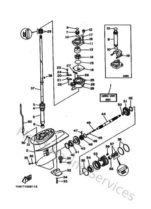 Diagram for Lower Casing & Drive 1