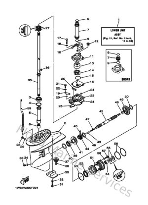 Diagram for Lower Casing & Drive 1