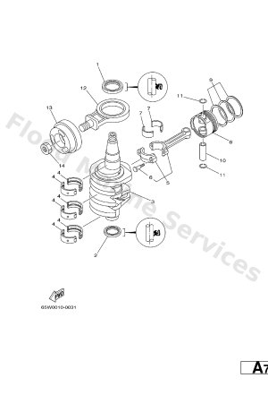 Diagram for CRANKSHAFT. PISTON