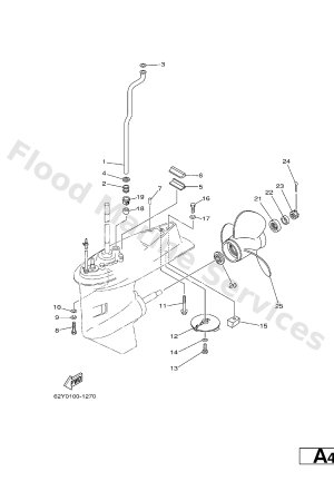 Diagram for LOWER CASING. DRIVE 2 (F50A)