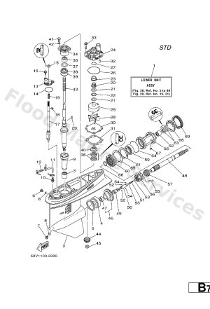 Diagram for LOWER CASING. DRIVE 1