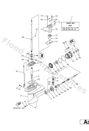 Diagram for LOWER CASING. DRIVE 1