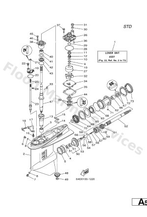 Diagram for LOWER CASING. DRIVE 1