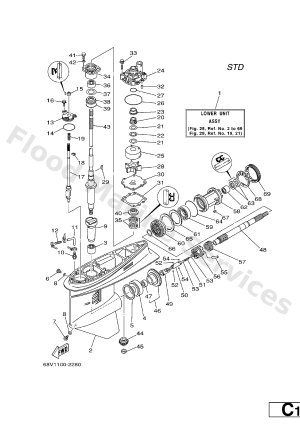 Diagram for LOWER CASING. DRIVE 1