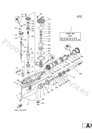 Diagram for LOWER CASING. DRIVE 1