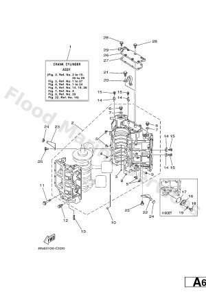 Diagram for CYLINDER. CRANKCASE 1
