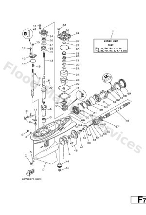 Diagram for LOWER CASING. DRIVE 1