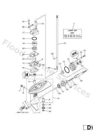 Diagram for LOWER CASING & DRIVE 1
