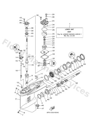 Diagram for LOWER CASING & DRIVE 1