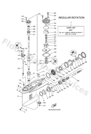 Diagram for LOWER CASING & DRIVE 1