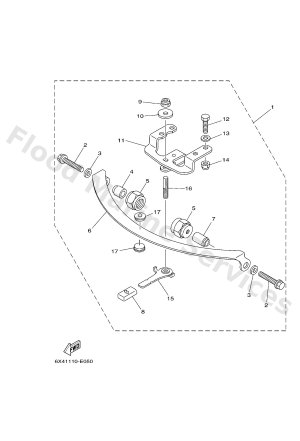Diagram for FITTING KIT: STEERING FRICTION - F75, F90, F115